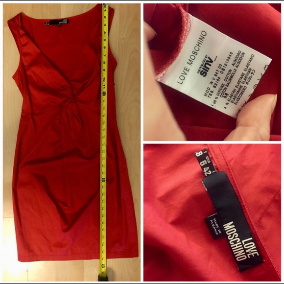 Love Moschino Red Front Twist Dress - Picture 5 of 5